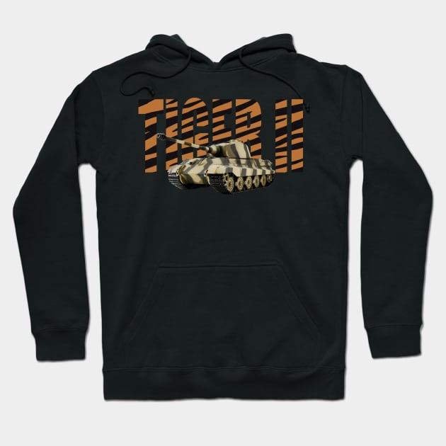 German Tiger II MBT Tank King Tiger Hoodie by Dirty Custard Designs 